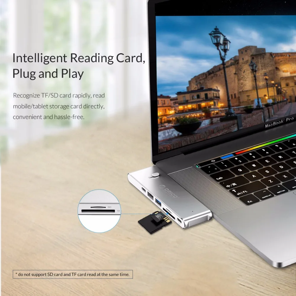 USB Концентратор ORICO C к HDMI USB3.0 TF/SD кардридер Type PD адаптер для Mac/Samsung Galaxy/Huawei 3 0