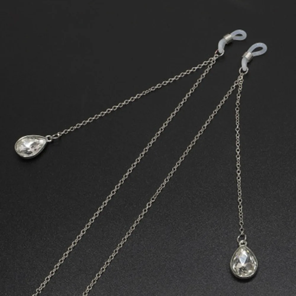 

1pcs 75cm Sunglasses Lanyard Strap Necklace Gold Metal Eyeglass Glasses Water Drop Chain Cord For Reading Glasses