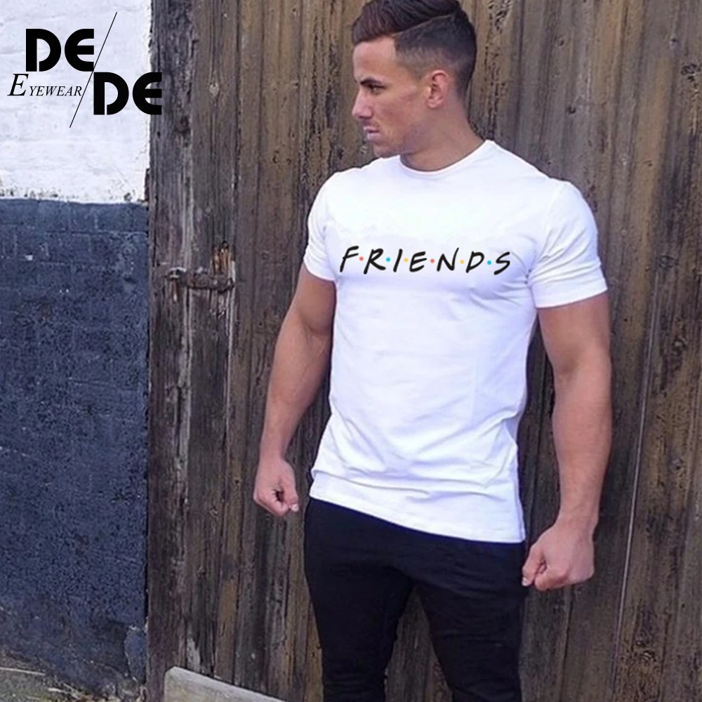 2019 New summer mens fashion t shirts friends print shirt male Clothing Man fitness casual T-Shirts men cotton | Мужская одежда