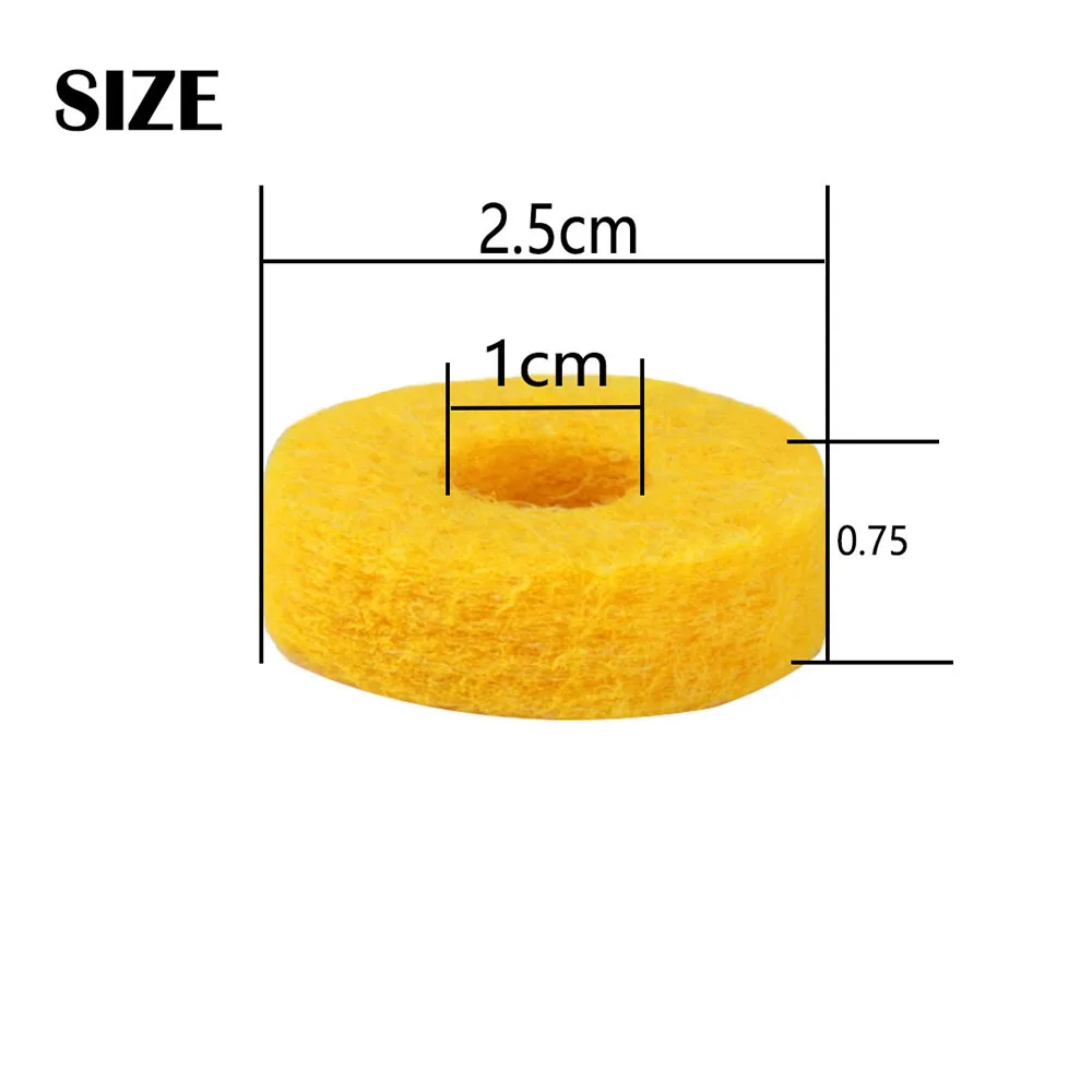 20pcs Colorful Drum Cymbal Stand Felt Washer Pad Replacement Round Soft for Set Cymbals (Random Color Delivery) | Спорт и