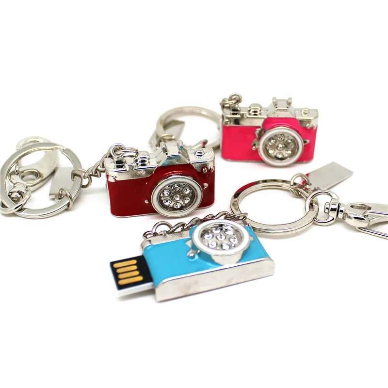 Модный хрустальный брелок USB флэш-накопитель металлическая камера 4 ГБ 8 16 32 64 Гб