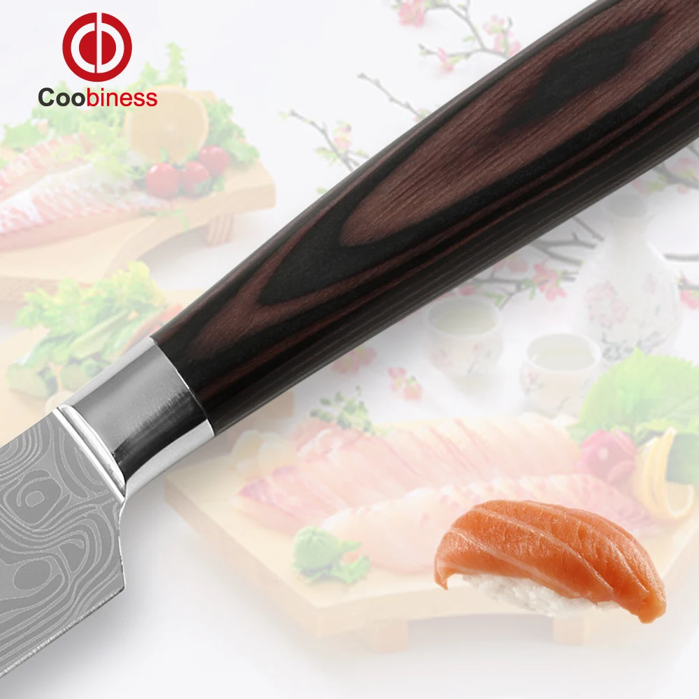XYJ 5 inch santoku knife fine quality stainless steel kitchen laser Damascus veins blade very sharp tools new arrival | Дом и сад