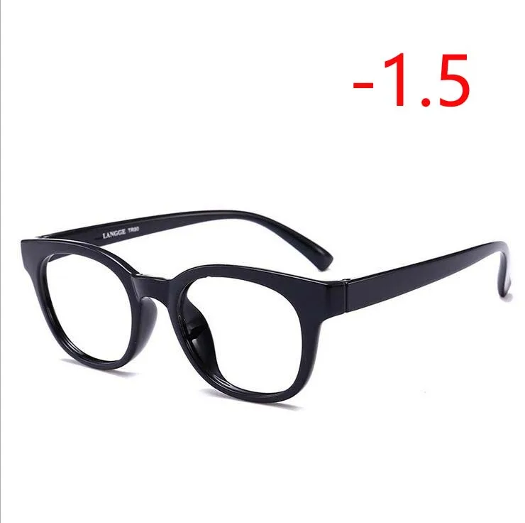 Myopia 150 1,0-1,5-2,0-2,5-3,0-3,5-4,0 круглые очки для близорукости женские мужские Ретро TR90 очки для близорукости полосатая оправа - Цвет оправы: Myopia 150