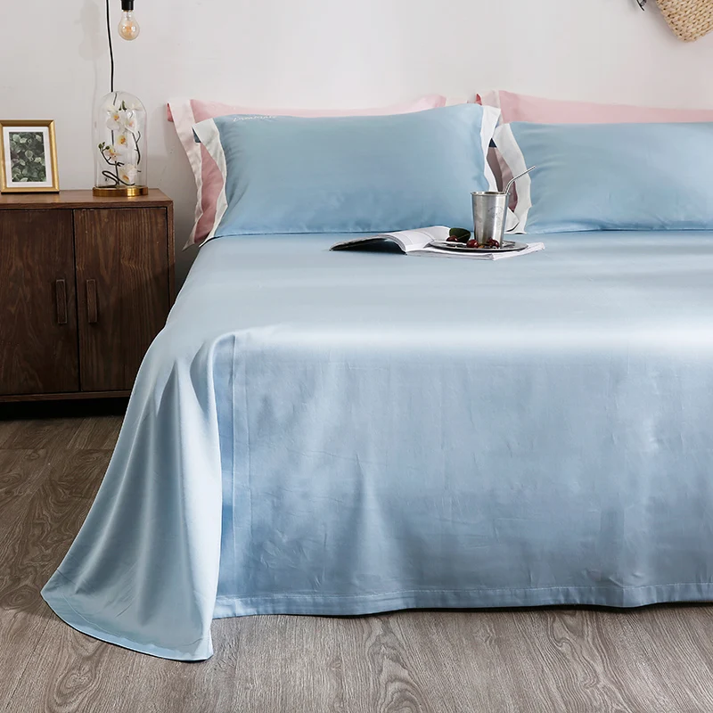 Домашние комплекты постельного белья из хлопка tencel, белый, синий, розовый, королева/король размер, пододеяльник, простыня, наволочка постельное белье, постельное белье