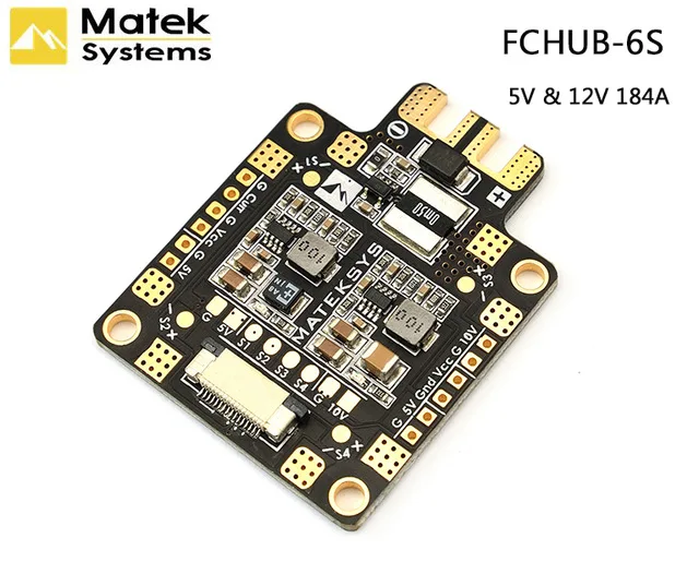 Плата распределения питания Matek Mateksys Φ Hub PDB 5 В и 12 BEC Встроенный датчик тока 184A для