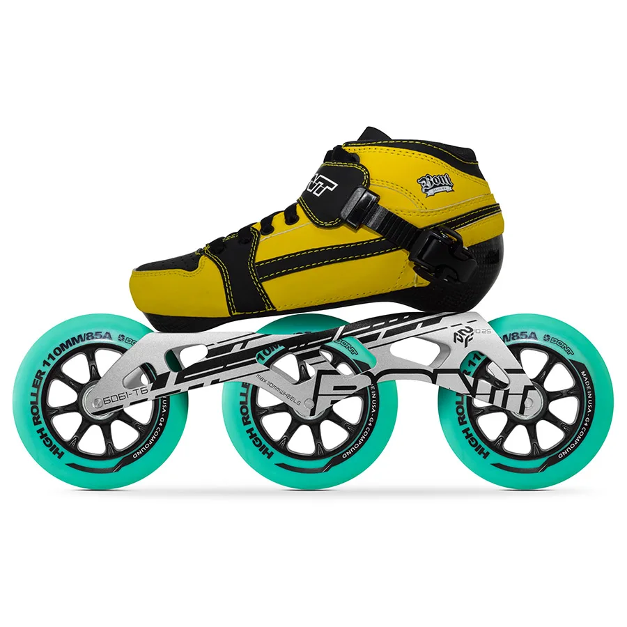 100% Оригинальные Bont преследование 2PT 195 мм скоростные роликовые коньки Heatmoldable