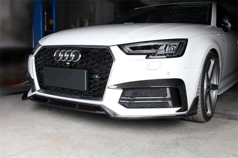 Углеродное волокно передняя решетка спойлер для Audi A4 Sline S4 B9 высокое качество бампер диффузор авто аксессуары
