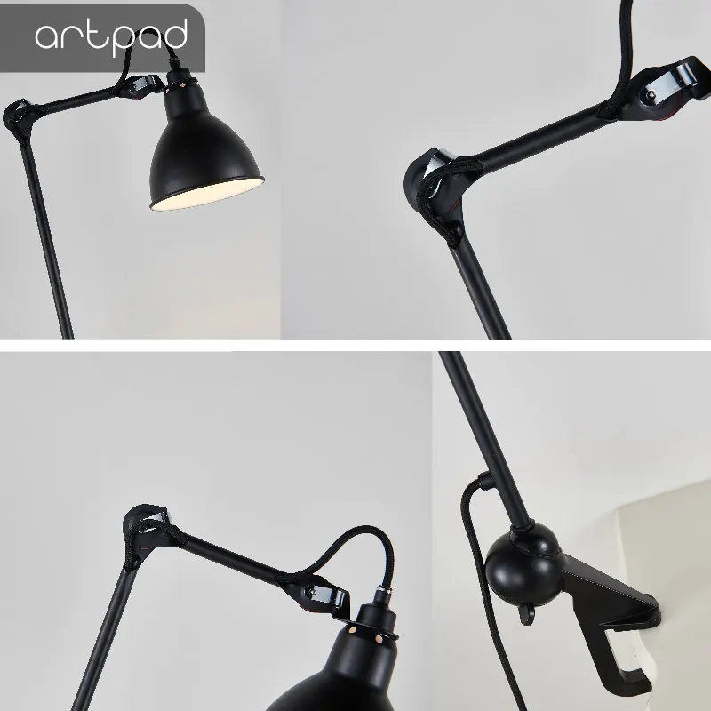 Фото Artpad Black Flexible Swing Arm LED Office Reading Lamp with Clip Eye Care Clamp Mount Adjustable Desk E27 With EU Plug in Освещение Artpad Black Flexible Swing Arm LED Office Reading Lamp with Clip Eye Care Clamp Mount Adjustable Desk E27 With EU Plug in Освещение