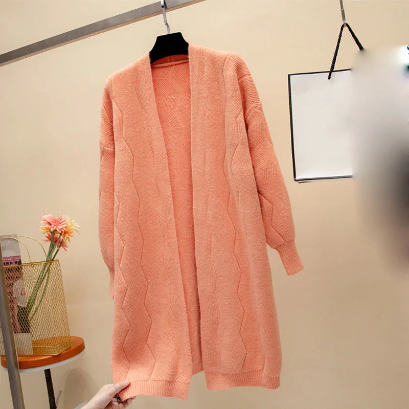 Свободные длинный кардиган женщины на осень-зиму oversize свитеры с длинными