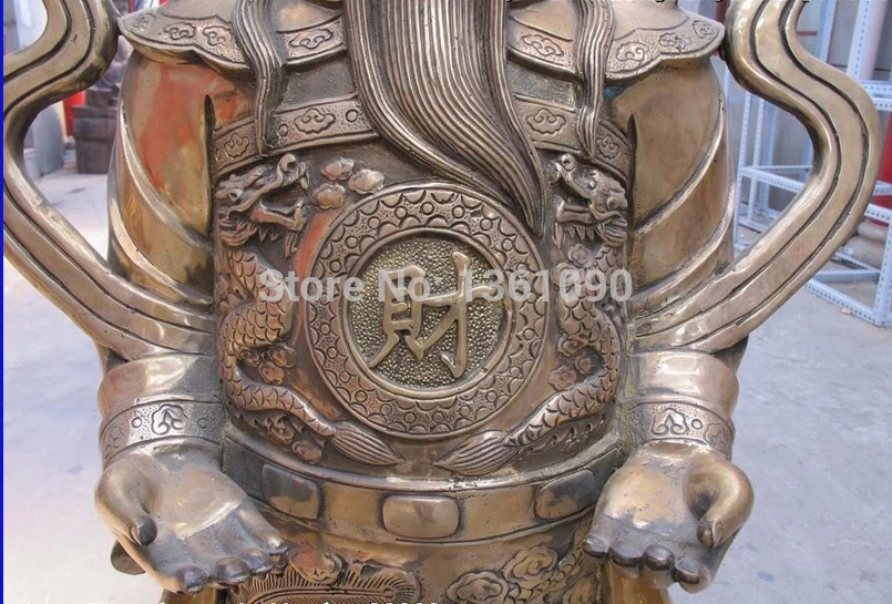 xd 00660 48&quotHuge China Buddhism pure Brass Dragon Phoenix wealth God Lucky Buddha Statue | Дом и сад