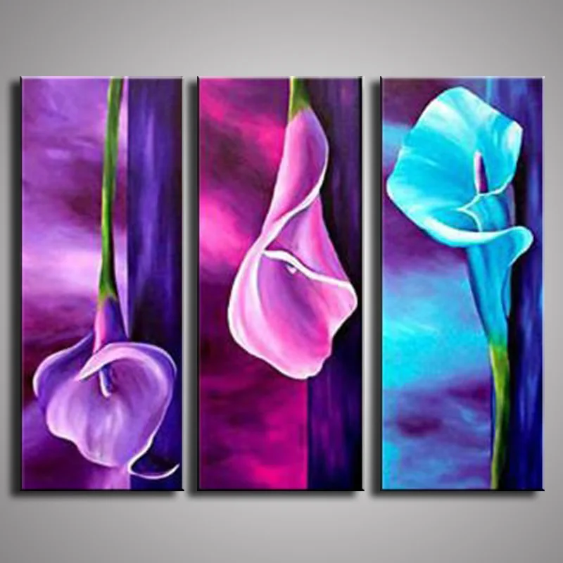 

100% hand-painted oil paintings artwork Charm purple High Q. Flower Oil Painting on canvas home decoration Modern wall DY-004