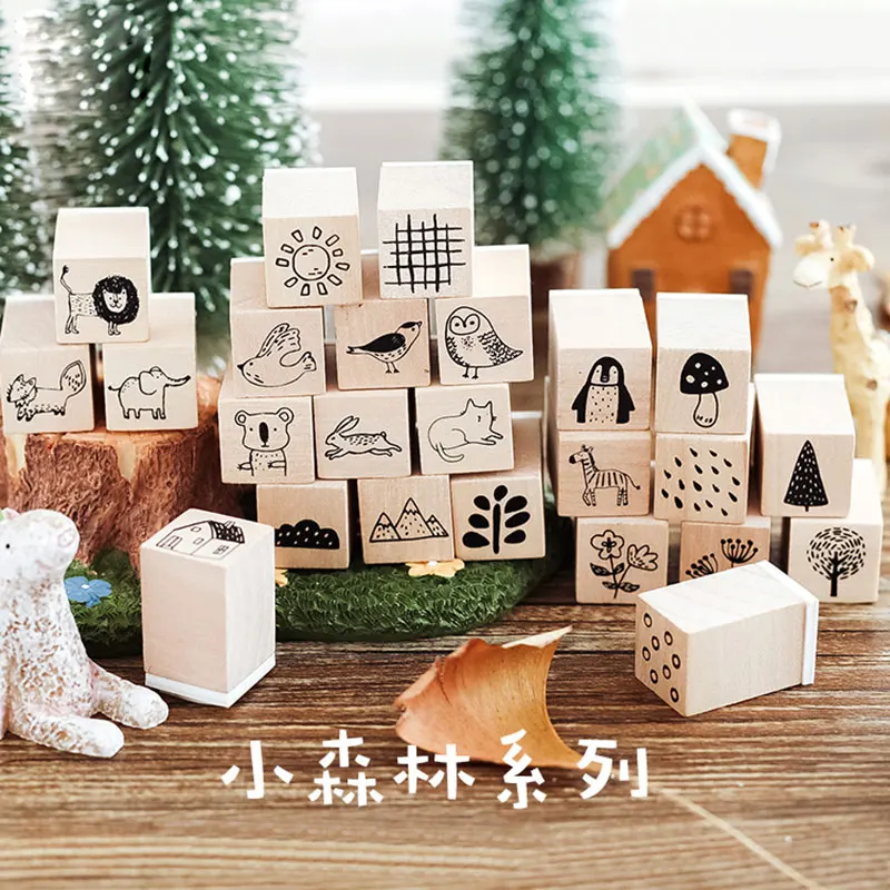 1 шт. маленький Лес серии деревянный резиновый штамп для DIY ручной работы