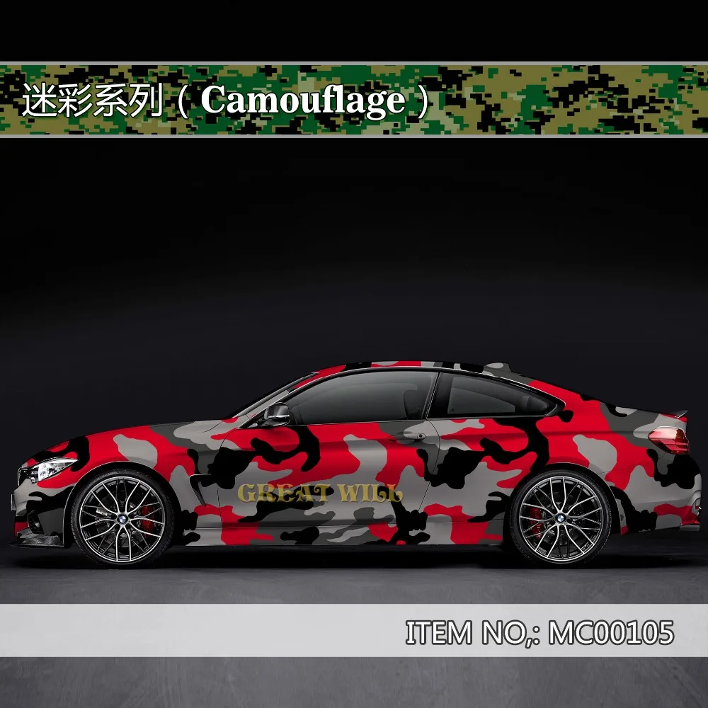 Black Gray Camouflage Vinyl Wrap Film Auto Sticker Vinyls Film Camouflage Car Wrap For Car Wrapping Matte Glossy Air Bubble Free