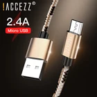 ! ACCEZZ 2.4A микро USB кабель Android для Samsung S6 S7 Xiaomi Redmi Note 5 7 Pro LG мобильный телефон Быстрая зарядка данных Провода Кабели