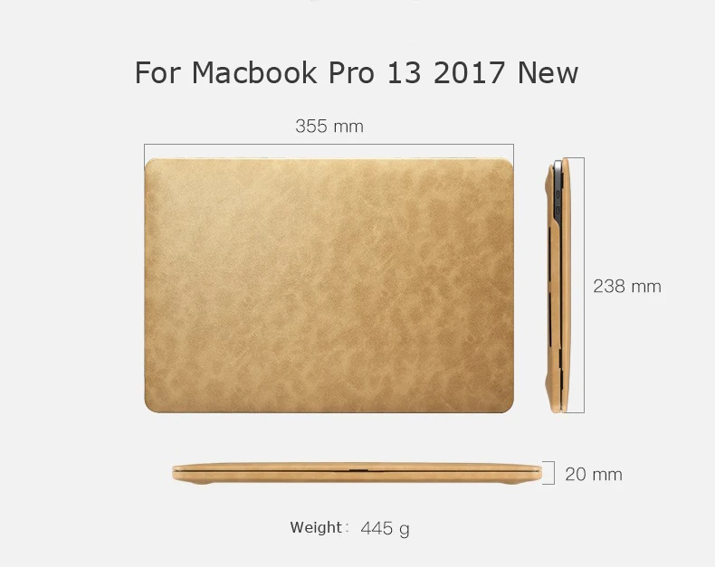 Тонкий Премиум-класса из искусственной кожи ноутбук чехол для Macbook Pro 13 A1706 A1708 A1989 Pro 15 A1707 A1990 защитная оболочка