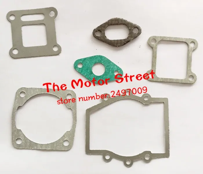 

10 pcs Wholesale 2-Stroke 47cc 49cc Engine Gasket Sets Carbon Fibre Reed Valve with alloy inlet/gasket for 2-stroke air-cooling