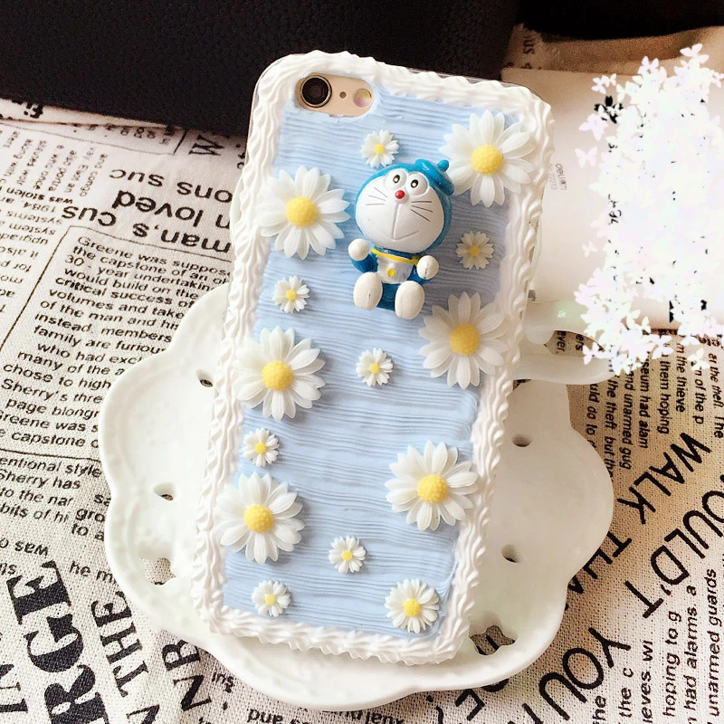 

I am alone Simulated Cream Phone Case For BQ Aquaris U2 Lite X5 Plus X Pro V 3D Floral DIY Cellphone Cover