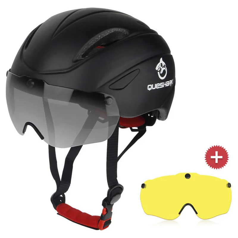 BL QUESHARK велосипедный шлем с Aero Goggles EPS велосипедные шлемы горная дорога велосипедные шлемы с ветрозащитными большими солнцезащитными очками - Цвет: BL