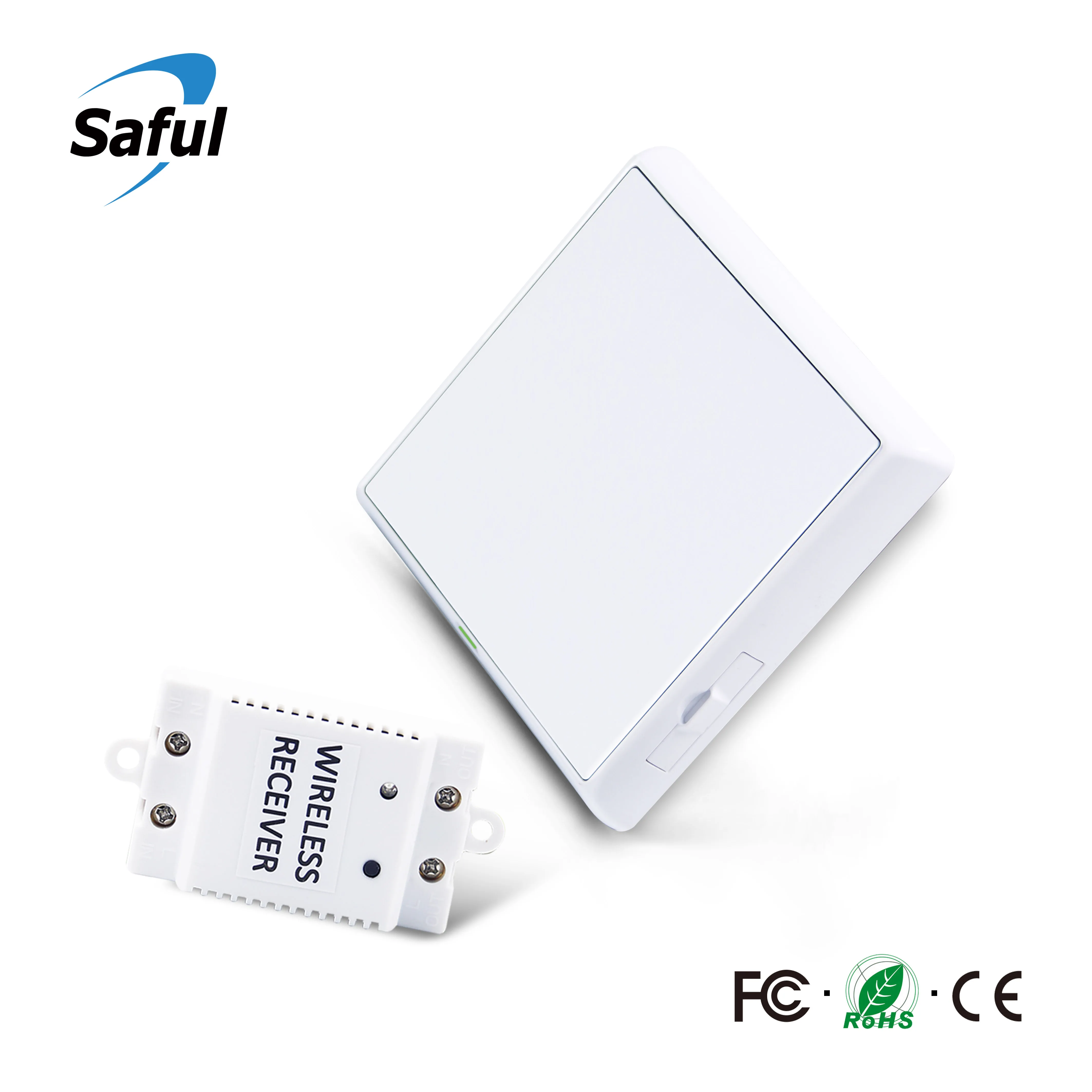 

Saful 433Mhz smart touch Wireless Switch Light RF Remote Control AC Light Wireless Wall Touch Switch