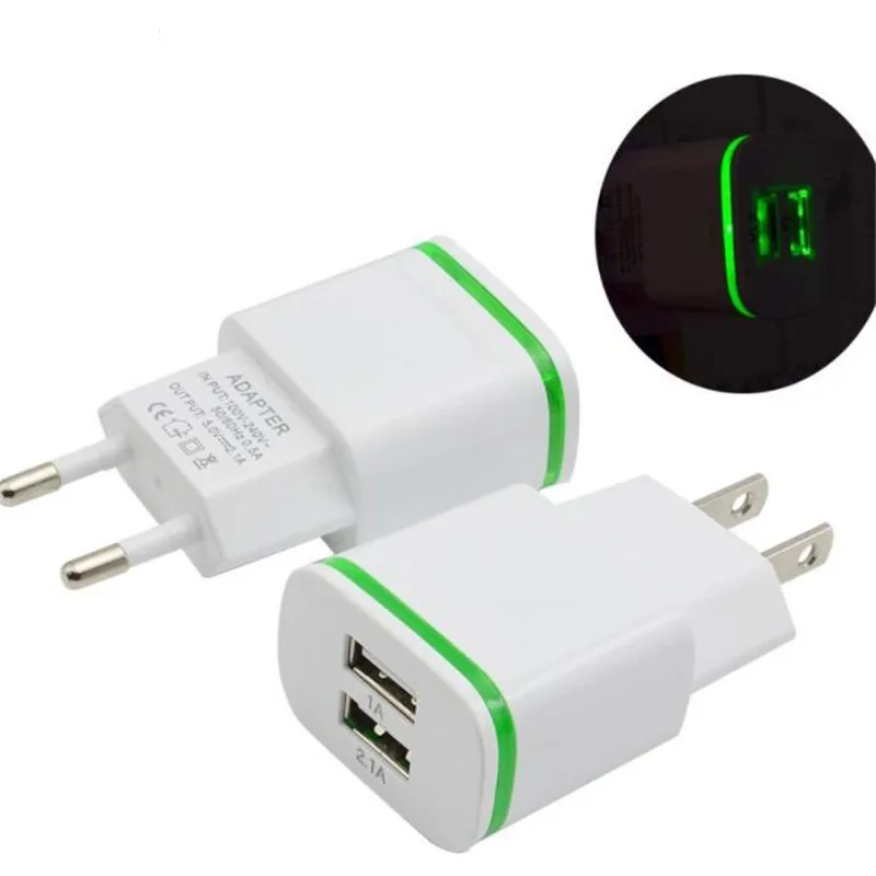 Зарядное устройство UVR со светодиодной подсветкой 2 USB порта 1 А|Зарядные