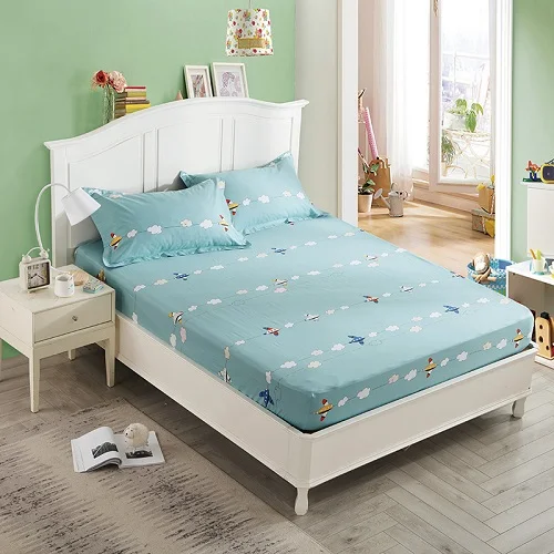 fitted sheet 7 Простыня из хлопка, простыня с эластичной резинкой, постельное белье, наматрасник, наволочки, Твин, Квин, размер, русский размер, 160x200 см - Цвет: fitted sheet 7