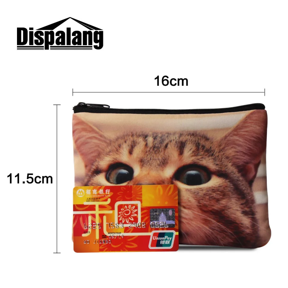 Брендовый розовый мини кошелек Dispalang для монет Женский с цветочным принтом чехол