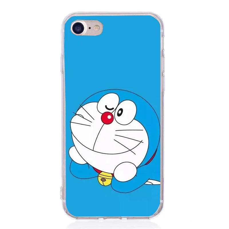 For iphone 5 5S SE 6 6S Cute Cartoon Coque Yellow Doraemon Cover Case for 7 8 plus Fundas Capa Accessories |