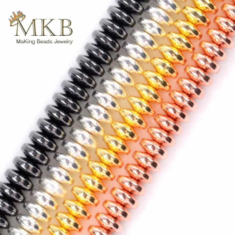 130 шт./нитка гематитные бусины Rondelle для изготовления ювелирных украшений из
