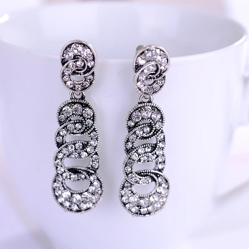 Серьги-подвески LUBOV круглые серьги с сияющим искусственным бриллиантом |