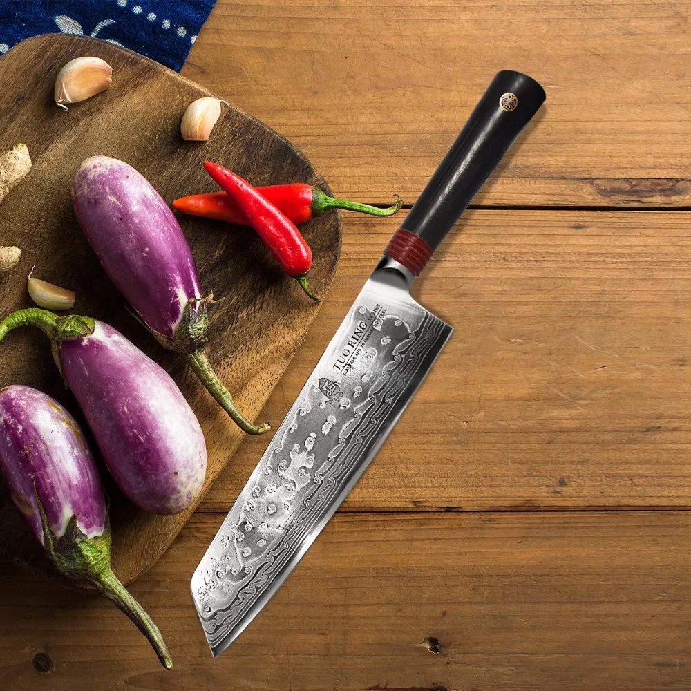 TUO столовые приборы Kiritsuke нож шеф повара 8 5 '' дамасский кухонный мясницкий Ножи