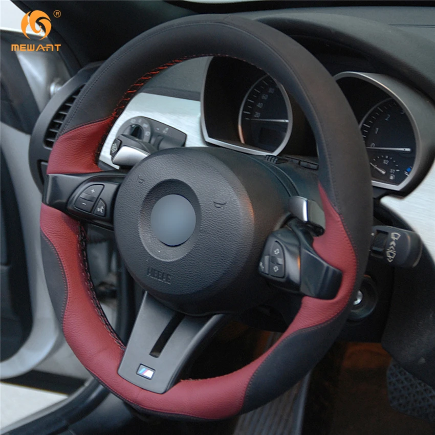 MEWANT для BMW Z4 M 2006 2007 2008 черный бордовый кожаный замшевый аксессуары|car steering wheel