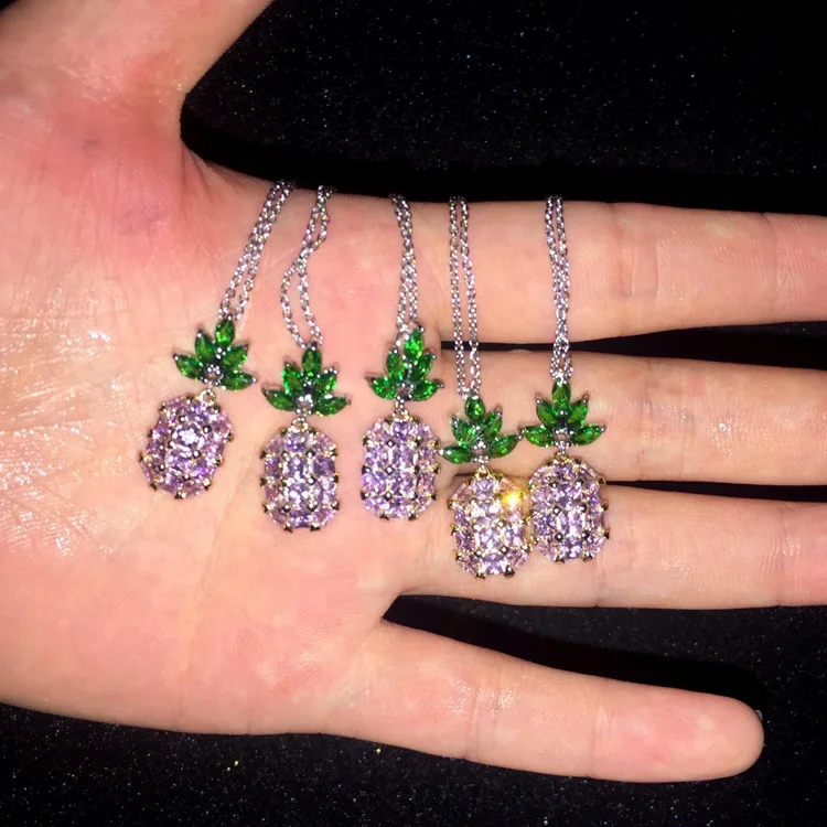 Серьги с дизайном ананас 925 Серебряный столб гипоаллергенный fadeless Сплав Модные