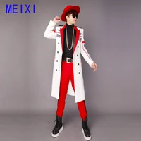 a white windbreaker suit male singer male dj suitable for mens windbreaker club bar to perform costumes
