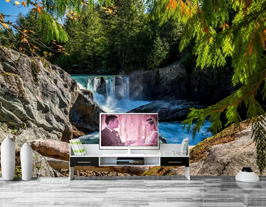 Обои с изображением водопадов из канадских рек настенные 3D обои для гостиной