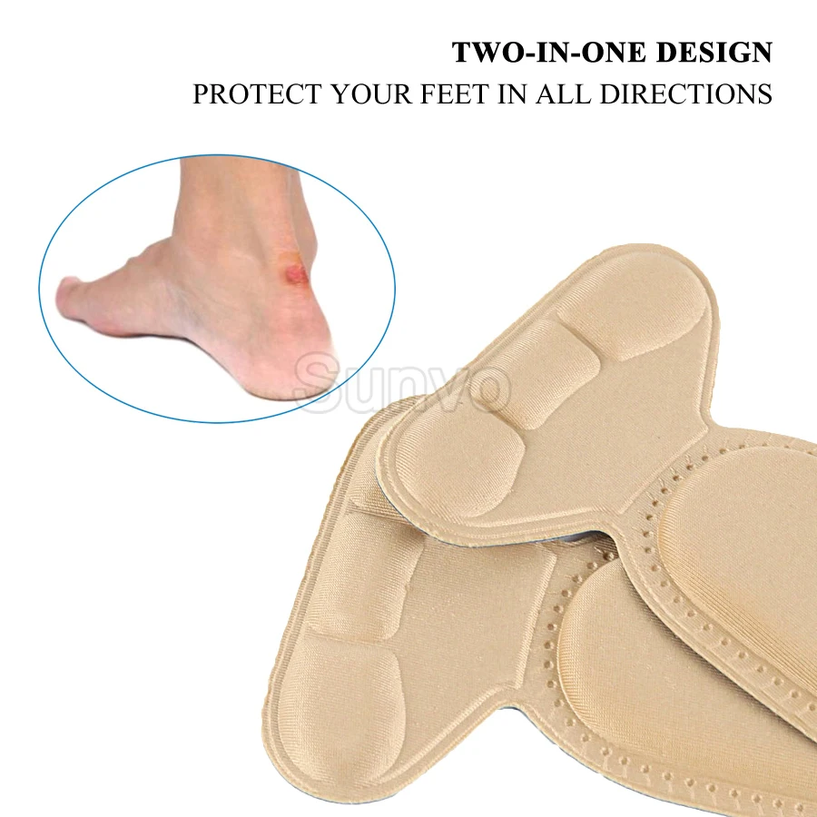 5D Soft Sponge Pointed High Heels Insole for Flat Foot Pain Relief Massage Arch Support Shoes Pads Heel Protector Insert Soles