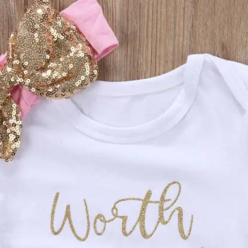 Модный комплект одежды с блестками для маленьких девочек 2017 комбинезон коротким