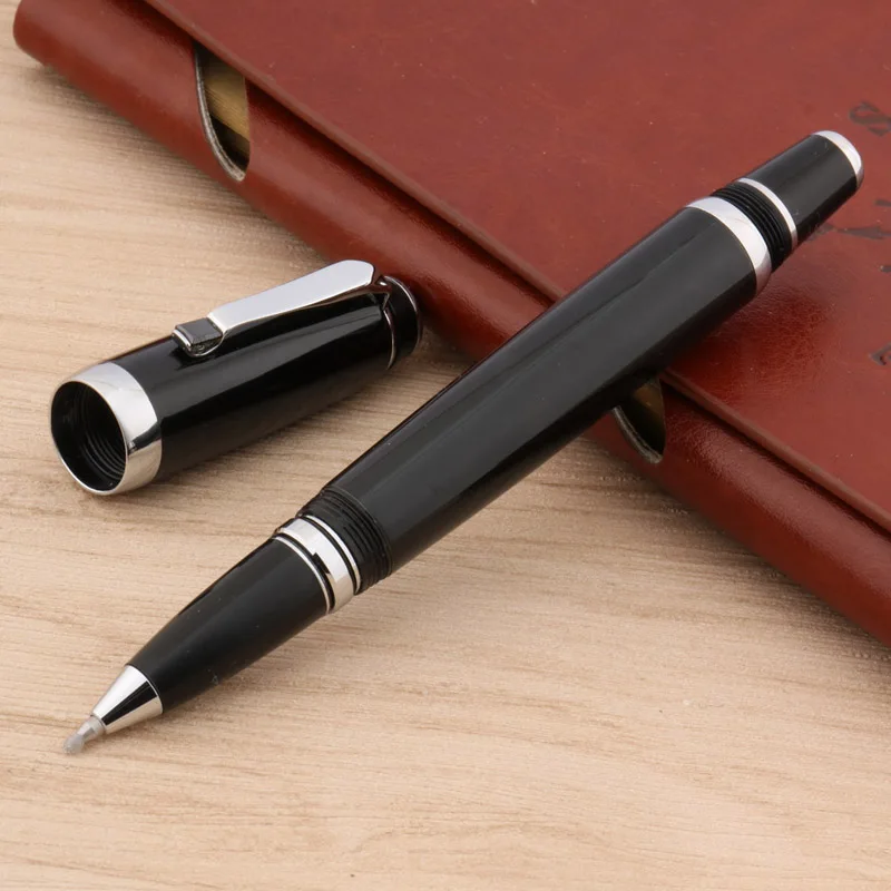 Black diamonds twisted black office writing silver Trim ROLLERball PEN Spin Metal Signature  ink Pens Stationery Office