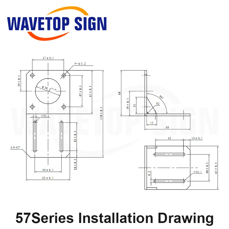 

Wavetopsign Motor Base For 42 57 Series Stepper Motor Aluminum Fixed Seat Fastener Mounting Bracket Support
