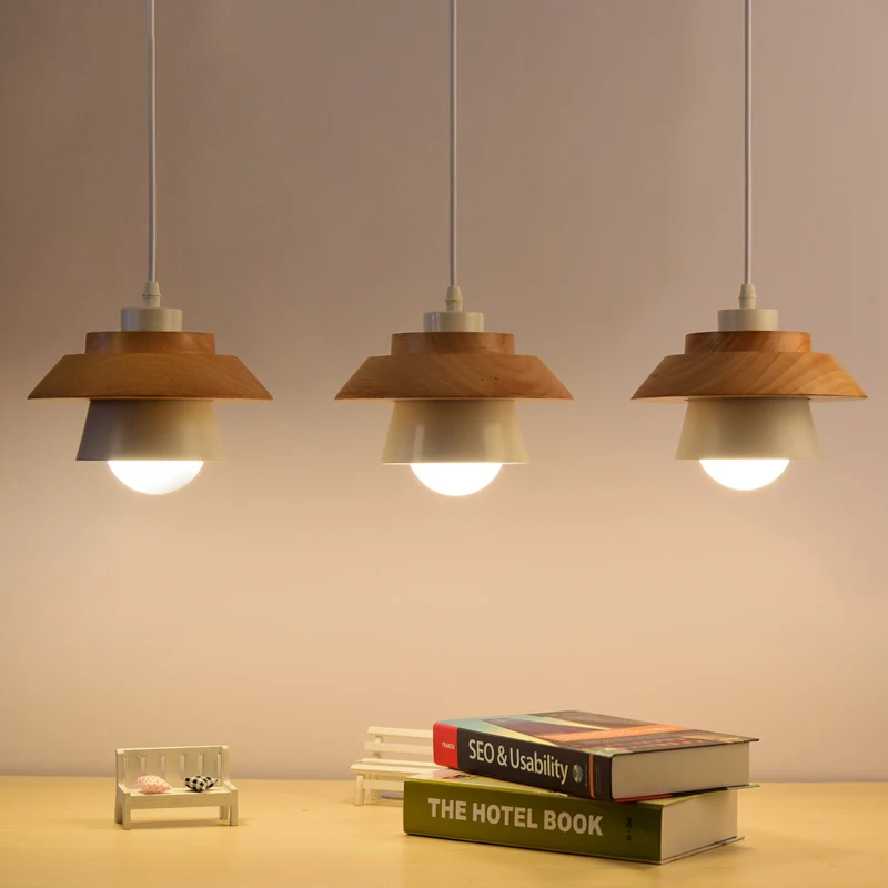 

Nordic modern bedroom bedside pendant lights dining room bar kitchen home decoration wooden hanging lamp suspension lighting