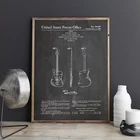 Патент на гитару Jazzmaster, с изображением музыкальной комнаты постер с гитарой, декор для стен в винтажном стиле, чертеж, Картина на холсте, идея для подарка музыканту