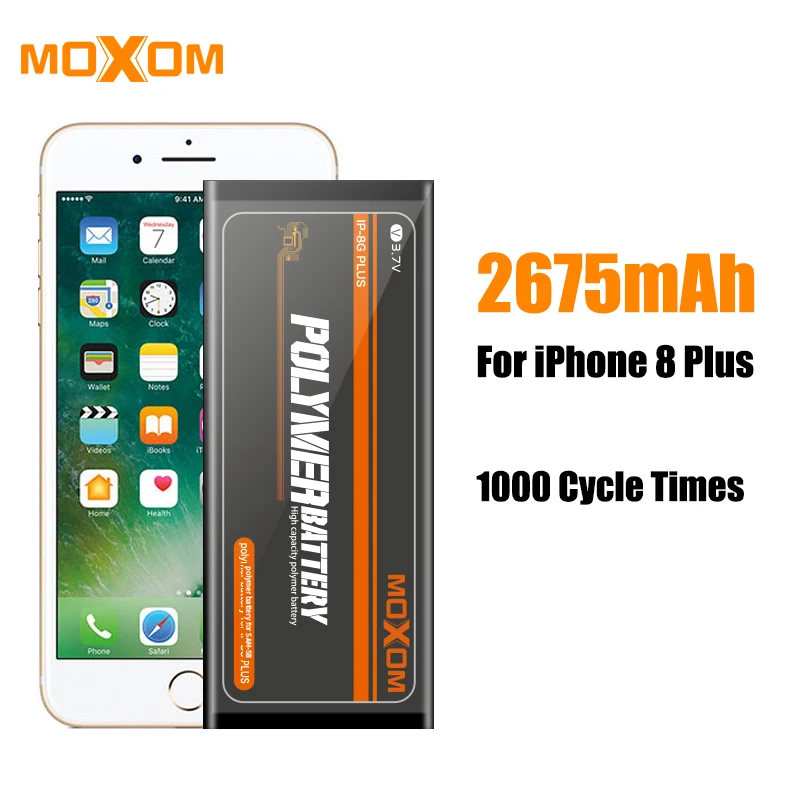 

MOXOM Оригинальный аккумулятор для телефона для iPhone 8 Plus 2475 мАч Высокая емкость сменные батареи для iPhone 8G Plus литий-ионный аккумулятор