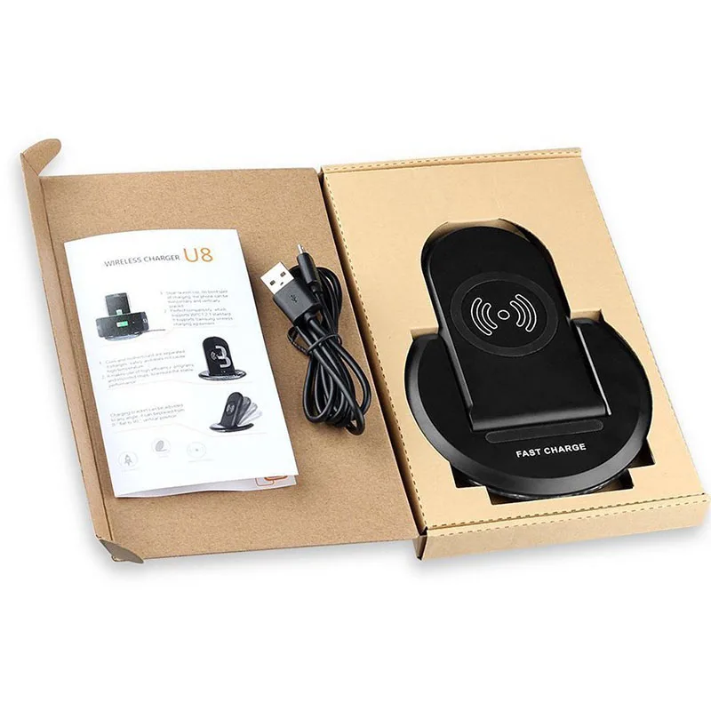 

Foldable Wireless Charging Desktop Stand Qi Wireless Charger Pad for Samsung Galaxy Note 5 8 S6 S7 Edge S8 Plus For iPhone X 8 P
