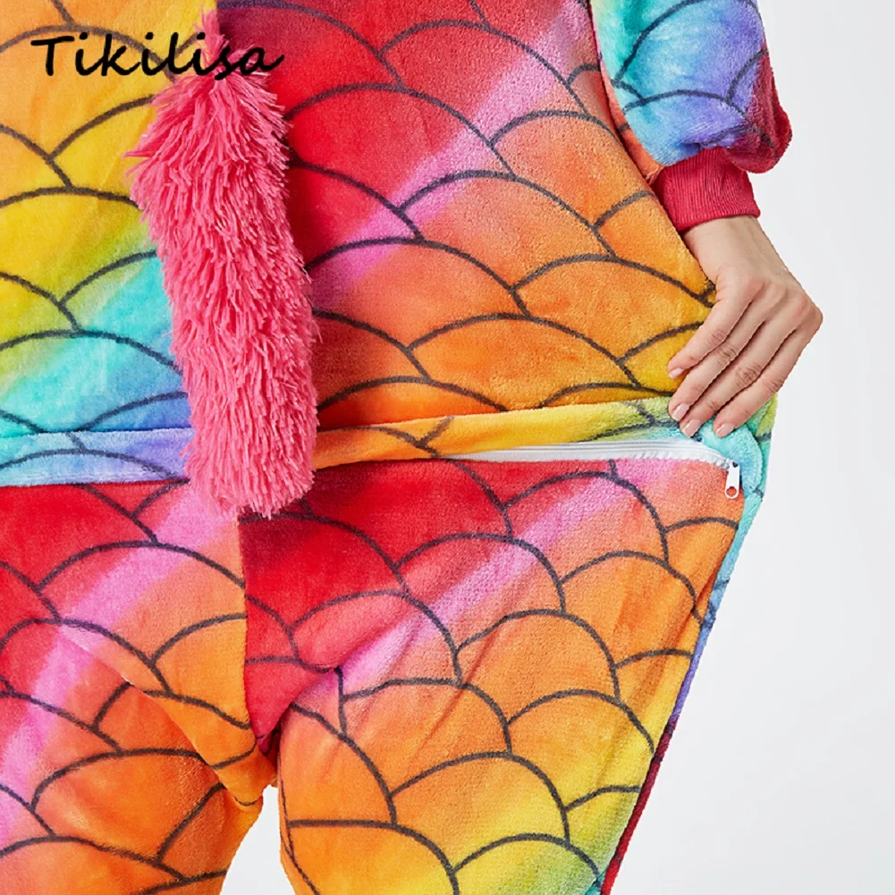 Tikilisa взрослых мультфильм пижамы наборы для ухода за кожей зимняя Пижама косплэй