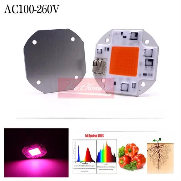 110V 220V Grow Lamp DC12V 220 V 50 W источник света для выращивания растений, с широким диапазонном! 380-840NM чип Phytolamp растения палатка рассады цветок лампа - Испускаемый цвет: 110V 220V Grow Lamp