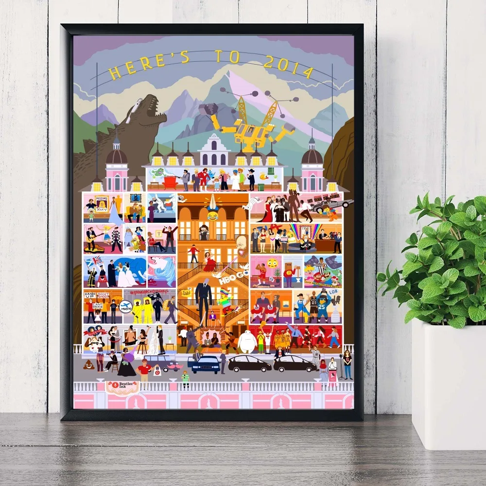 Wes Anderson постеры с героями фильмов и принтами настенная декоративная картина