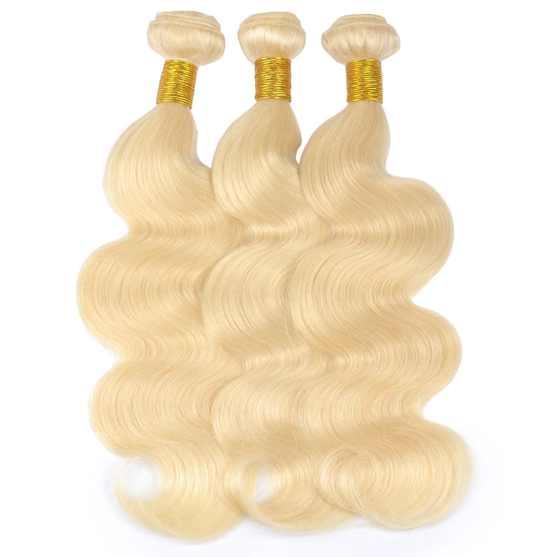 #613 Pinshair мёд блондинка перуанские пучки волос Bodywave Связки 613 человеческие волосы 3 шт./лот Связки не Реми человеческие волосы расширение - Цвет волос: #613