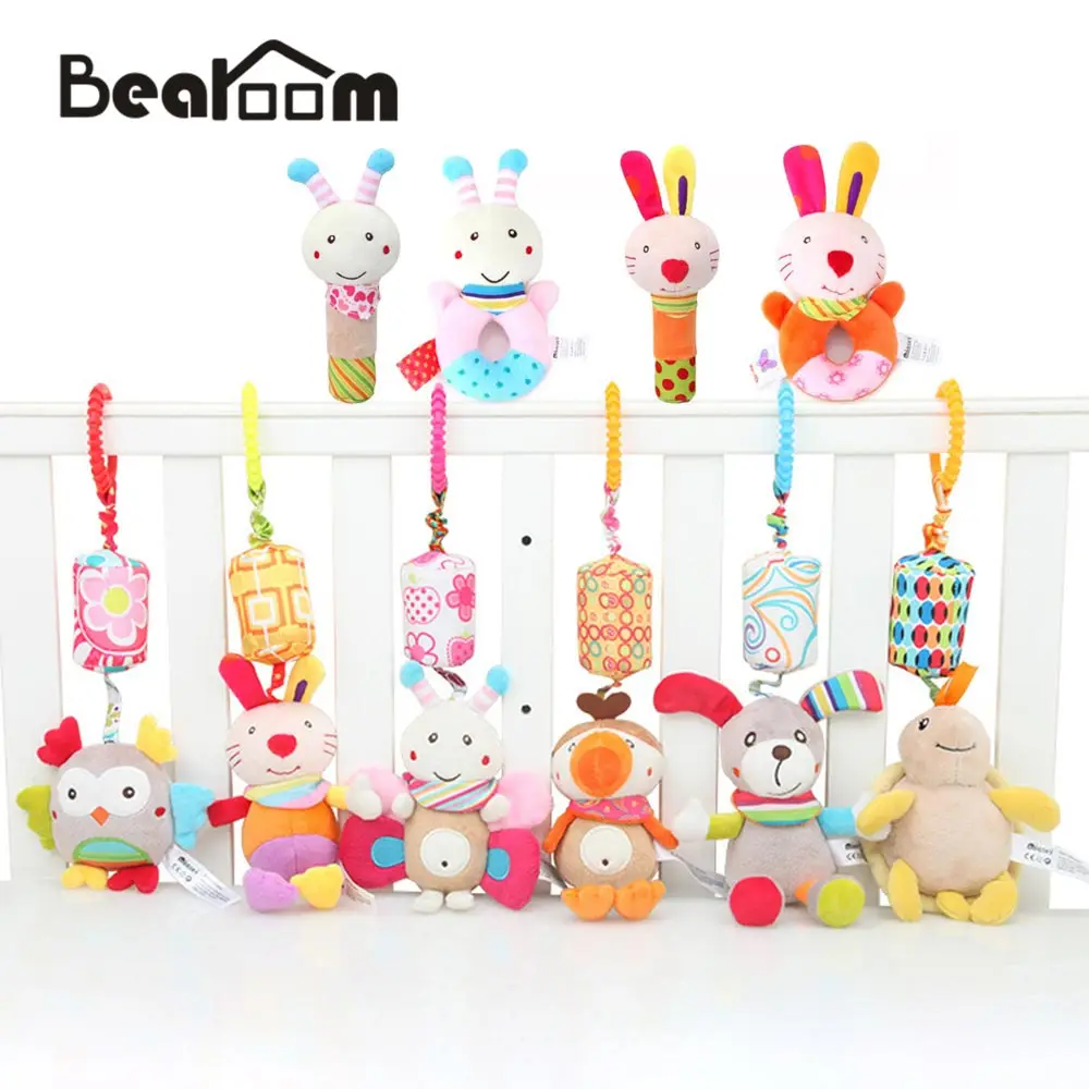 Bearoom погремушка, подвижные игрушки, милые Мультяшные игрушки для детей, мягкая игрушка для коляски, музыкальный мобильный детский колокольчик, раннее обучение, игрушки для новорожденных