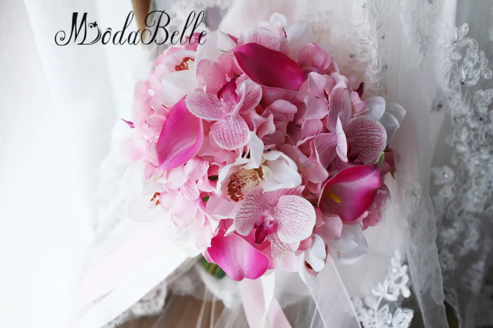 Modabelle Гортензия Фаленопсис Калла Свадебный Букет Розовый Невесты Ручной Buque Noiva