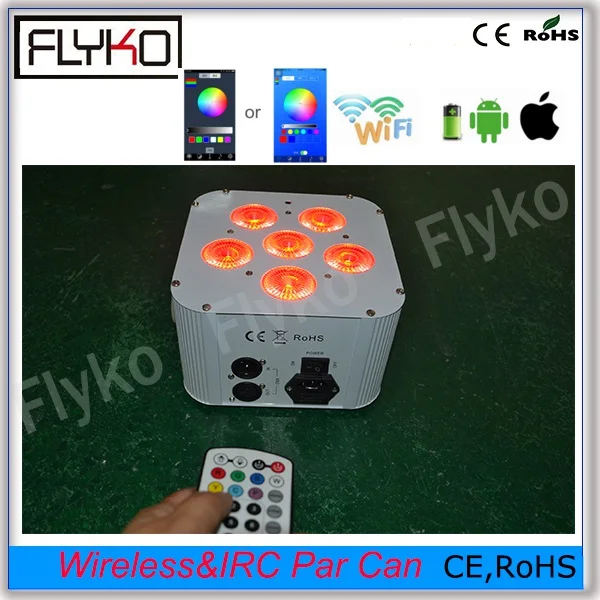 

Free shipping Flykostage Phone App control Wireless&IRC par can uplight