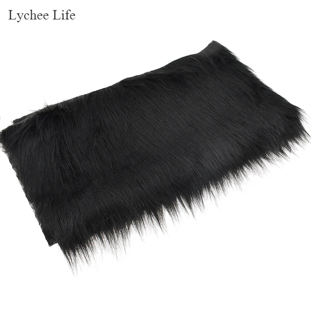Black Lychee Life 50x80 см имитация лисьего меха длинный ворс одежда плюшевые швейные ткани украшения дома Diy Аксессуары - Цвет: Black